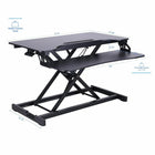 Rocelco - Élévateur de bureau réglable assis/debout de 31,5 po avec tapis anti-fatigue - Noir-Il suffit de fixer le plateau de clavier à connexion rapide.