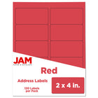 JAM Paper - Étiquettes d'adresse d'expédition - Envoi standard - 2 po x 4 po - Rouge - Paquet de 120-Emballage anglais seulement