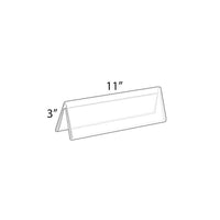 Azar Displays – Plaque d’identification recto verso, 3 x 11 po, transparent, 10/paquet (192806)-La plaque d’identification recto verso est idéale pour afficher les noms sur les comptoirs ou les bureaux
