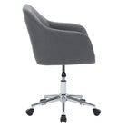 Chaise de travail rembourrée avec base chromée Marlowe de CorLiving - Gris-Dossier haut rembourré et accoudoirs fixes pour plus de confort