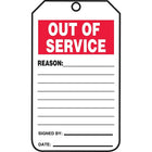 Étiquettes d’état de l’équipement et d’inspection de sécurité, Out of service, SAU742, 25/paquet-Langue : anglais