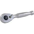 Dynamic Tools – Clé à cliquet courte à prise de 1/4 po, 48 dents, longueur de 3,5 po, fini chromé-Prise de 1/4 po
