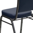 Flash Furniture – Chaise banquet empilable Hercules, dos couronne, vinyle marine, siège de 2,5 po, structure argentée, 4/paq-Panneau arrière sans couture