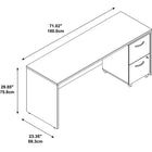Bush – Coquille de bahut de 72 po de largeur Westfield et classeur sur roulettes à 2 tiroirs, cerisier Hansen et gris graphite-Respecte les normes de construction, de durabilité et de sécurité pour l’usage commercial établies par ANSI/BIFMA.