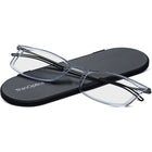 ThinOptics 2.5 Bleu Lecteur avec Pod Noir Universel - Bleu-Les verres en polycarbonate de qualité optique (utilisés pour les verres correcteurs haut de gamme) sont incassables, plus légers qu'un nickel et aussi fins que 2 cartes de crédit