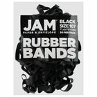 JAM PAPER - elastiques colores, Taille 107, Paquet de 50, Noir-Couleur : Noir