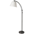 Dainolite - Lampe sur pied réglable à incandescence moderne Felix, 1 lumière, noir mat avec abat-jour blanc-Noir