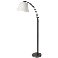 Dainolite - Lampe sur pied réglable à incandescence moderne Felix, 1 lumière, noir mat avec abat-jour blanc-Noir