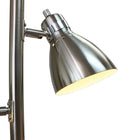 Simple Designs - Lampe de sol incandescente, nickel brossé (LF2007-BSN)-Les abat-jour pivotent pour changer l’orientation de l’éclairage