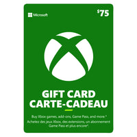 Xbox Live – Carte cadeau de 75 $ CAN [Téléchargement]-Fonctionne avec les ordinateurs et tablettes sous Windows 10 ou Windows 8.1, Windows Phone 8, Xbox One et Xbox 360 (nécessite Xbox Live), ne peut être réclamé sous des versions antérieures
