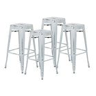 OSP Designs – Tabouret de bar en métal de 30 po, fini blanc antique-Aucun assemblage requis
