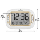 Marathon – Horloge atomique avec température date et réveille-matin, blanc-Température intérieure affichée en centigrades ou Fahrenheit