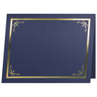 St. James - Porte-certificats/porte-documents - bordure dorée - finition lin - bleu marine - paquet de 5 - 83806-Insertion facile de documents de format lettre (8-1/2 x 11 po) dans les fentes d'angle découpées à la forme