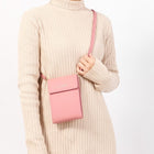 Champs - Sac à bandoulière pour smartphone à blocage RFID - rose-Bandoulière amovible et réglable - goutte d'épaule de 15 "à 28"