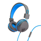 JLab - Audio Écouteurs JBuddies Studio Over Ear Pliant Enfants - Bleu/Gris-Stimulez instantanément votre humeur avec des couleurs électriques, un look lisse et élégant et un son radical