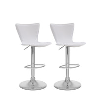 CorLivingMC – Tabouret de bar ajustable à dossier haut incurvé, similicuir blanc, ensemble de 2-Ajoutez de l’éclat à votre bar ou îlot de cuisine avec ces tabourets de bar.