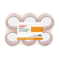 Staples - Ruban d'emballage Clear View, 48 mm x 50 m, 2,2 mil, paq./6-Ruban d'emballage résistant Clear View