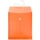 JAM Paper Enveloppes à ouverture au sommet, fermeture à bouton plastique et ficelle, 9 3/4x11 3/4 po, orange, 12/paq.-Taille : 9 3/4x11 3/4 po