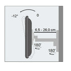 Techly – Support mural de téléviseur, inclinable/pivotant, 1 bras, 19 à 37 po, (ICA-LCD 2901)-Prise en charge des supports VESA 75x75, 100x100, 200x100, 200x200 mm