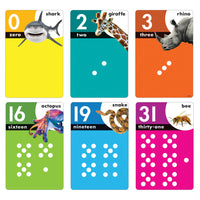 TREND enterprises, Inc. - Ensemble d'apprentissage Animals Count 0-31-Exemples photographiques pour compter les mots et les chiffres en anglais