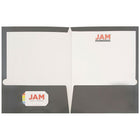 JAM Paper Chemises de présentation lustrées avec deux pochettes, gris, 12/paquet-3