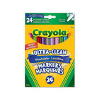 Crayola - Marqueurs lavables de la collection Colossal - Pointe fine - Paquet de 24-Couleurs vives et application lisse