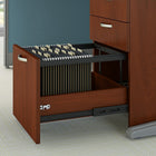 Bush Business Furniture – Poste de travail Office in an Hour, 65 larg. x 33 prof., avec rangement, cerisier (WC36492-03STGK)-Dimensions assemblées (po) : 64 1/2 larg. x 32 1/4 prof. x 63 haut.