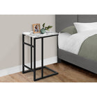 Monarch Specialties - 2173 Table D'Appoint - 24 po H/Marbre Blanc/Metal Noir-Assemblage requis: des instructions illustrees et tout le materiel sont fournis pour plus de commodite (des outils supplementaires peuvent être necessaires)