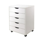 Winsome – Meuble de rangement Halifax pour armoire/bureau, 5 tiroirs, blanc-Les chariots de rangement Halifax sont dotés d'une multitude de tiroirs pour un rangement facile d'accès dans votre bureau à domicile, votre cuisine, votre salle de bricolage ou la chambre d'un enfant.