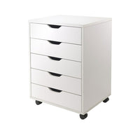 Winsome – Meuble de rangement Halifax pour armoire/bureau, 5 tiroirs, blanc-Les chariots de rangement Halifax sont dotés d'une multitude de tiroirs pour un rangement facile d'accès dans votre bureau à domicile, votre cuisine, votre salle de bricolage ou la chambre d'un enfant.