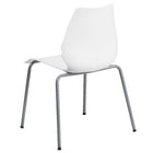 Flash Furniture - Chaise empilable blanche de la série HERCULES d’une capacité de 770 lb avec soutien lombaire et cadre argenté-Quantité de pile: 5