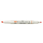 Zebra – Surligneur double pointe style stylo Mildliner, abricot doux-Encre souple résistante à l’eau, translucide et excellente pour superposition de couches