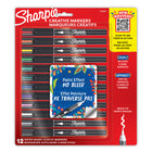Marqueurs créatifs Sharpie - acryliques à base d’eau - pointe pinceau - couleurs assorties - paquet de 12-Marqueurs créatifs avec une encre semblable à la peinture qui ne passe pas à travers le papier