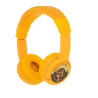 BuddyPhones Play+ Casque Bluetooth - Jaune-Style de casque sur l'oreille pour les enfants avec SafeAudio