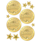 Trend Enterprises - Autocollants sceau récompense, excellence, doré, 192/paquet (T-74003)-Thème/conception : Certificat, félicitez/récompensez/offrez-les comme prix