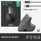 Logitech - Souris sans fil MX Vertical ergonomique - graphite-4 boutons personnalisables (Par défaut : Avant/Arrière, DPI, Clic du milieu)