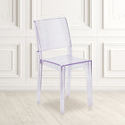 Chaise d’appoint transparente empilable série Phantom (FH-121-APC-GG)-Pour l'usage commercial