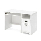 South Shore - Bureau d'ordinateur Gascony avec plateau pour clavier, blanc pur, 47,5 x 23,5 x 30,75 po-DEUX TIROIRS: bénéficiez d’une multitude de rangement avec deux tiroirs dans lesquels vous pourrez ranger votre matériel de travail.