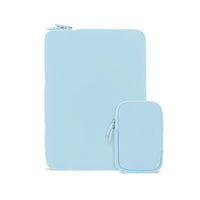 LOGiiX - Vibrance Essential Sleeve avec pochette pour ordinateurs portables jusqu'à 14 po - Bleu ciel-Bleu ciel - Toile