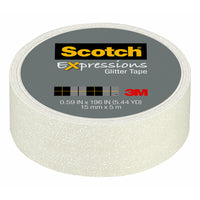 Scotch - Ruban washi Expressions, paillettes, blanc, 0,59 po x 196 po (C514-WHT)-Ruban à paillettes