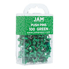 JAM Paper – Punaises, vert, 2 paquets de 100, total de 200 (2242954a)-2 paquets de 100