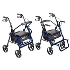 Drive Medical - Fauteuil de transport/rollator Duet, bleu-26 long. x 25,50 larg. x 31,50 haut. (po)
