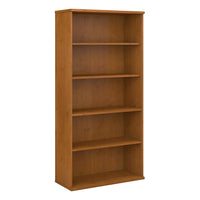 Bush® - Bibliothèque ouverte double de la Collection Westfield, fini cerisier naturel et gris graphite-Bibliothèque ouverte double  
