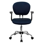 Flash Furniture - Fauteuil fonctionnel H2376FNAVYARMS à dossier mi-hauteur, mailles, bleu marine-Chaise de travail contemporaine