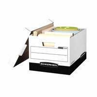 Boîte de rangement à usage intensif Bankers Box R-Kive Lettre/Légal, paquet de 4-Parois à double épaisseur sur la longueur, à triple épaisseur sur la largeur et avec un double fond pour résister aux manipulations fréquentes.