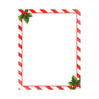 Geographics - Papeterie à Bordure de Bonbon, Feuille Rouge, 8,5 x 11po, paquet de 40-8,5 x 11po