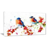 Designart – Oiseaux bleus, imprimé sur toile (PT2495-32-16)-Impression