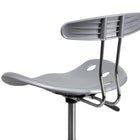 Flash Furniture – Tabouret de dessinateur éclatant de 30,5 po avec siège tracteur, argenté (LF215SILVER)-Réglage pneumatique de la hauteur du siège