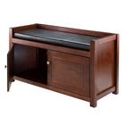 Winsome – Banc de rangement 2 pièces Hall avec coussin, fini noyer (94392)-Bois massif et composite, finition de noyer