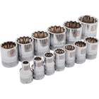 Dynamic Tools – Ensemble de 13 douilles 12 pans SAE standards, à prise de 3/8 po, 1/4 po à 1 po-Comprend (po) : 1/4, 5/16, 3/8, 7/16, 1/2, 9/16, 5/8, 11/16, 3/4, 13/16, 7/8, 15/16, 1